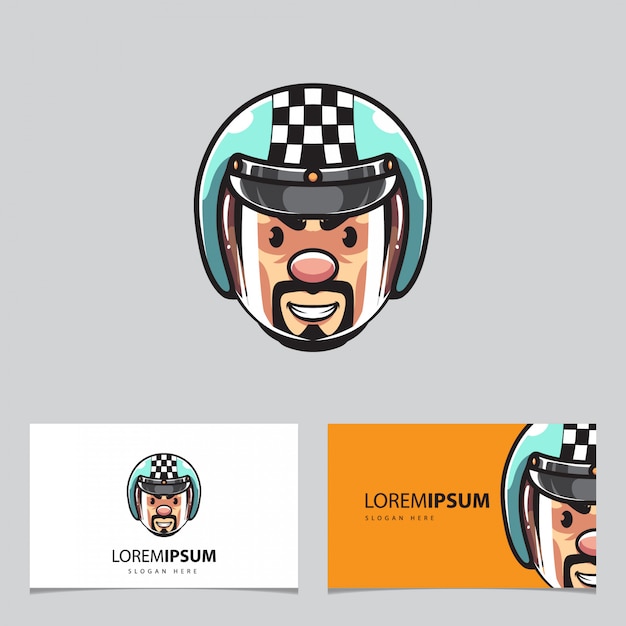 Biker head mascot and business cards