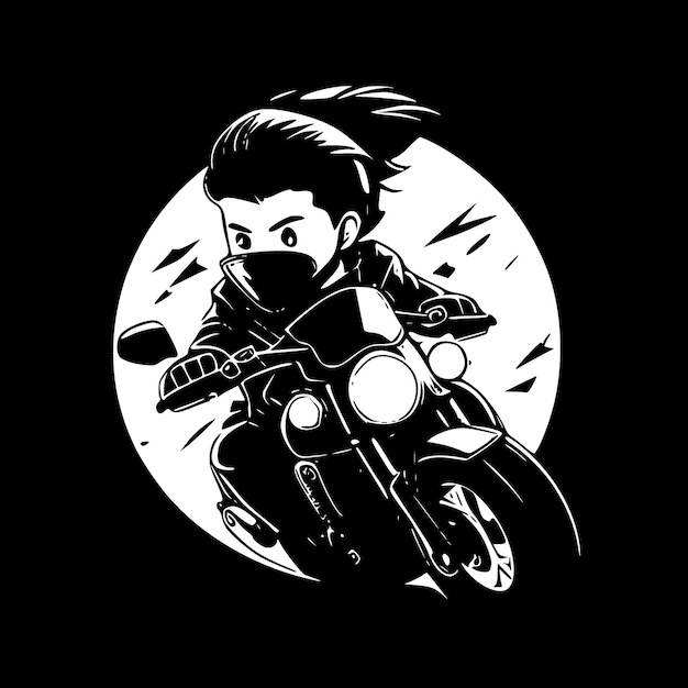 Logo vettoriale di alta qualità per motociclisti illustrazione vettoriale ideale per la grafica di tshirt