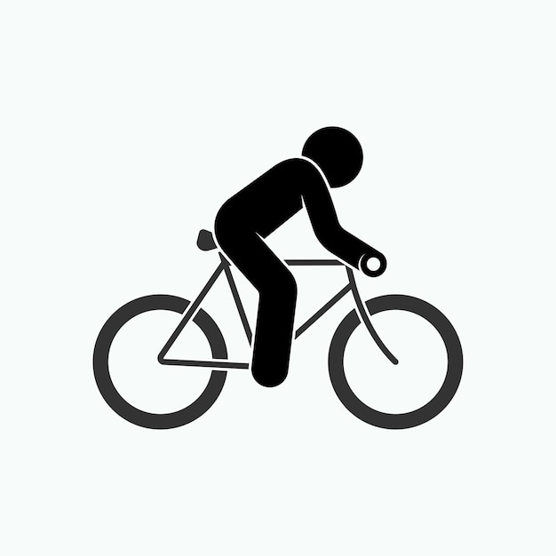 Vector biker icon sport recreation symbol vectorvector