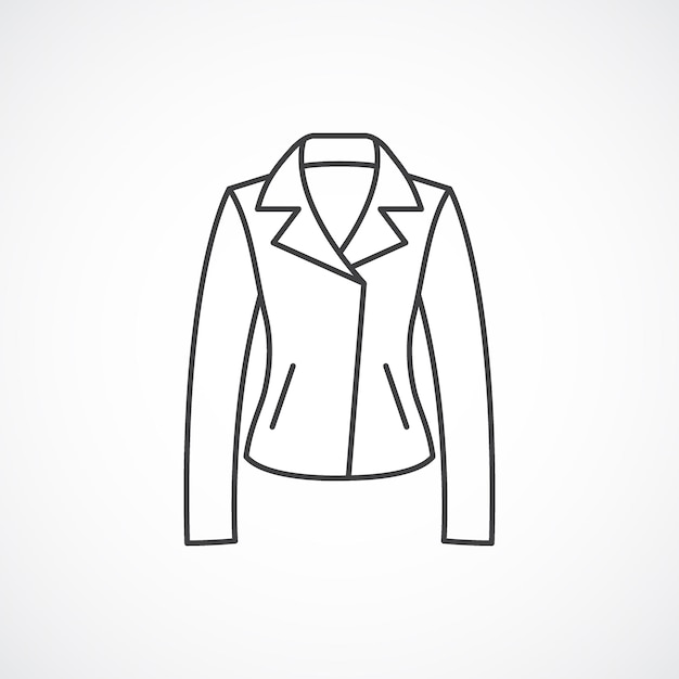 Байкерская куртка векторной линии модной одежды