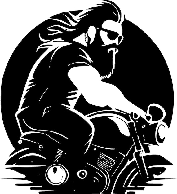 Вектор Векторная иллюстрация biker minimalist и flat logo