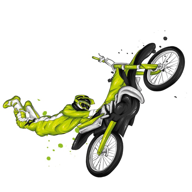 ヴィンテージバイクに乗るバイカー