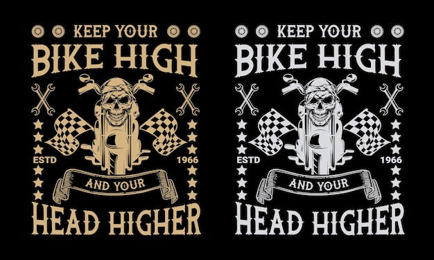 Biker schedel t-shirt ontwerp