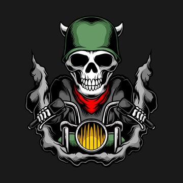 Premium Vector | Biker skull