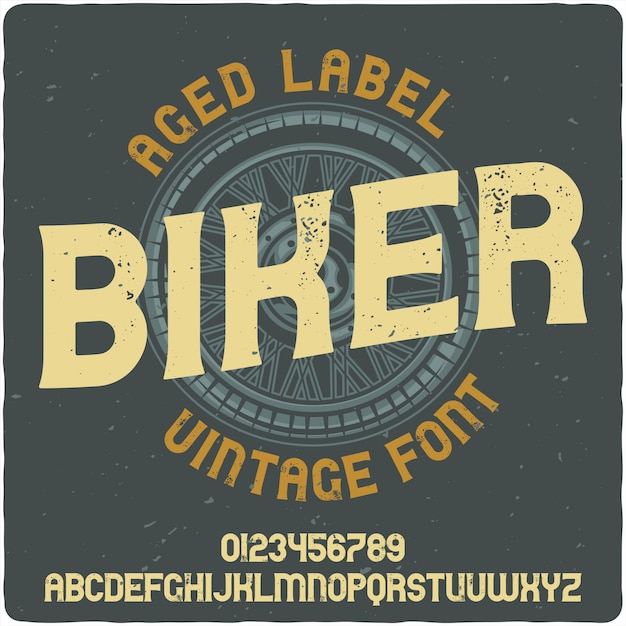 Biker vintage belettering