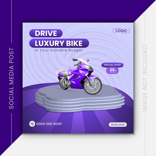 Vector bikerelated social media post design