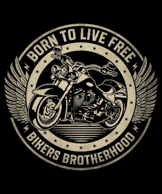 Bikers Brotherhood の T シャツとグッズのデザイン。オートバイ ベクトル t シャツ デザイン