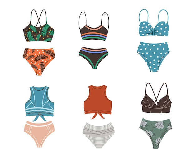 Vector bikini cartoon collection.