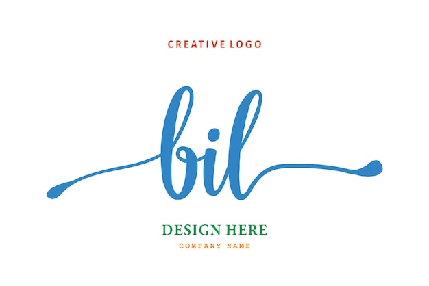 Vector bil lettering logo is simple easy to understand and authoritative