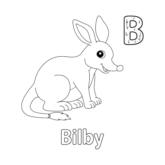 Bilby Alphabet ABC Coloring Page B