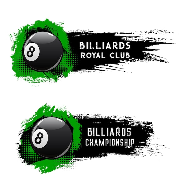 Biljartbal, pool of snookerclub kampioenschapsbanners