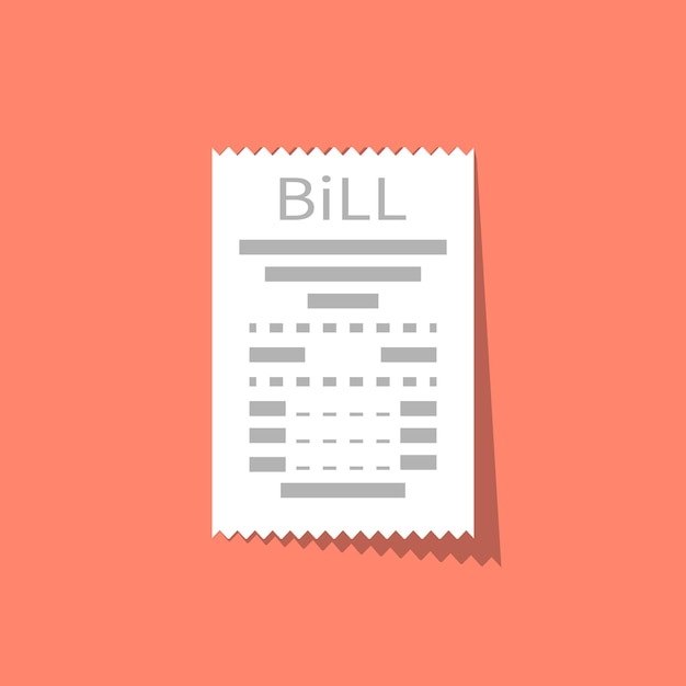 Bill icon isolated flat design style