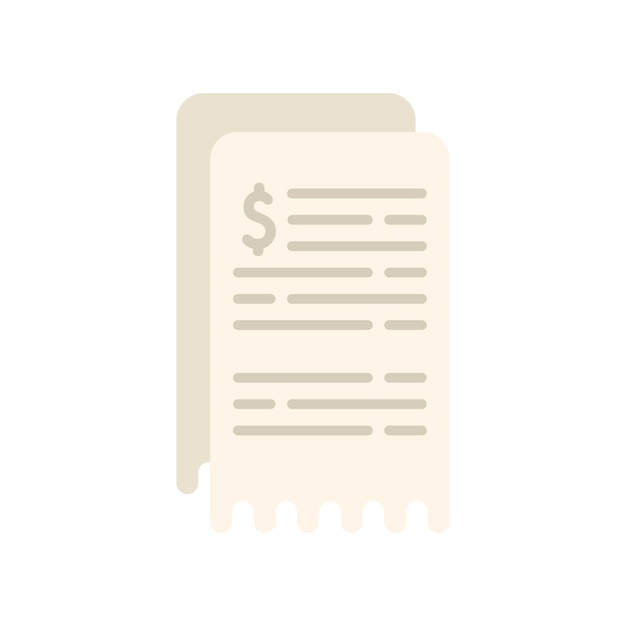 Bill paper icon flat vector finance payment money service isolated