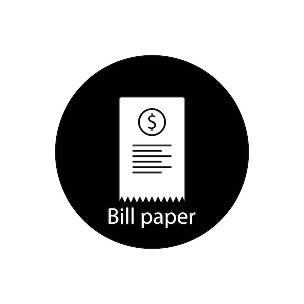 bill paper icon vector template illustration logo design