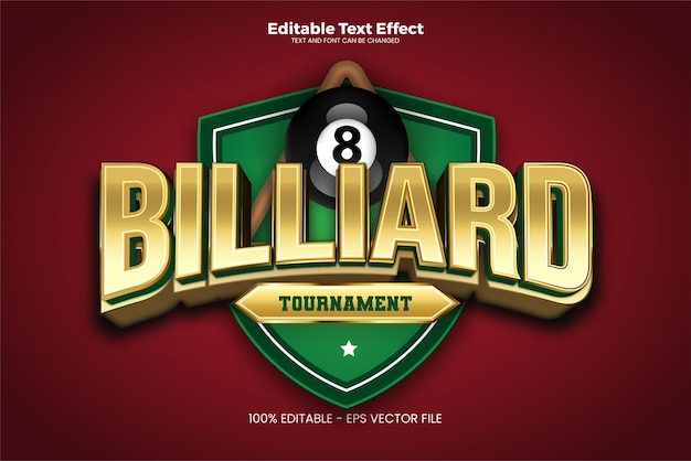 현대 트렌드 스타일의 Billard 편집 가능한 텍스트 효과