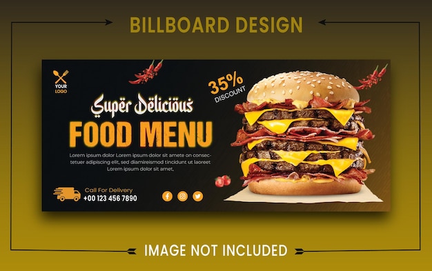 a billboard for billboards shows a burger menu for a billboard