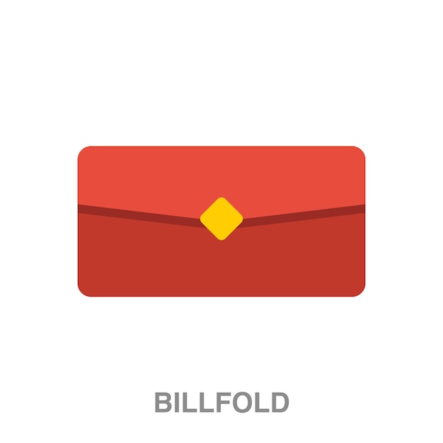 Billfold illustration on transparent background