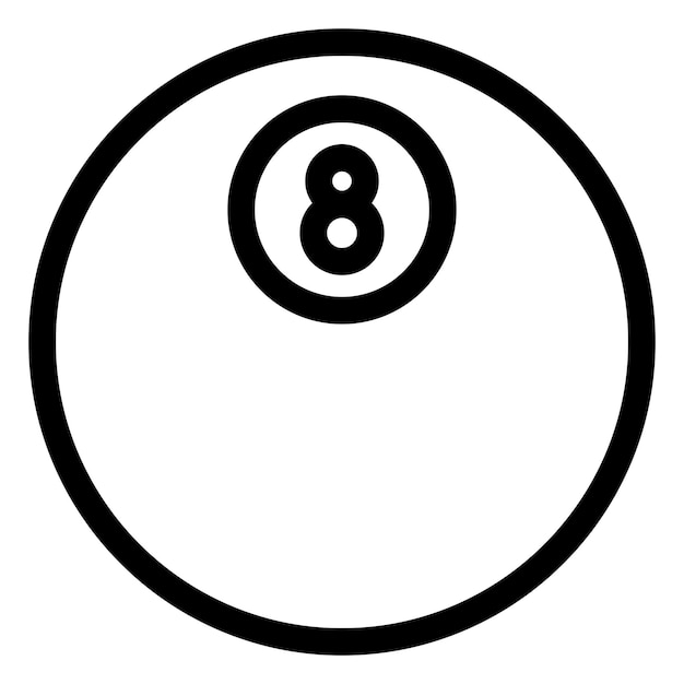 billiard ball icon on transparent background