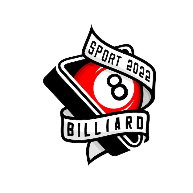 Illustrazione del logo della palla da biliardo vettore