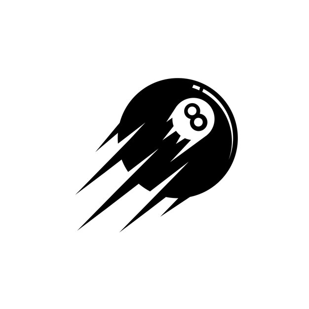 Billiard ball logo vector fast eight ball