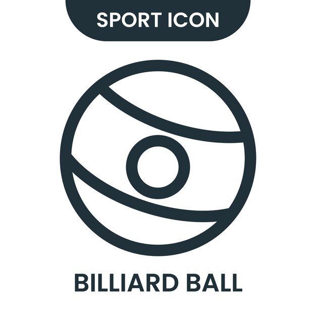 Vettore disegno dell'icona della linea vettoriale della palla da biliardo