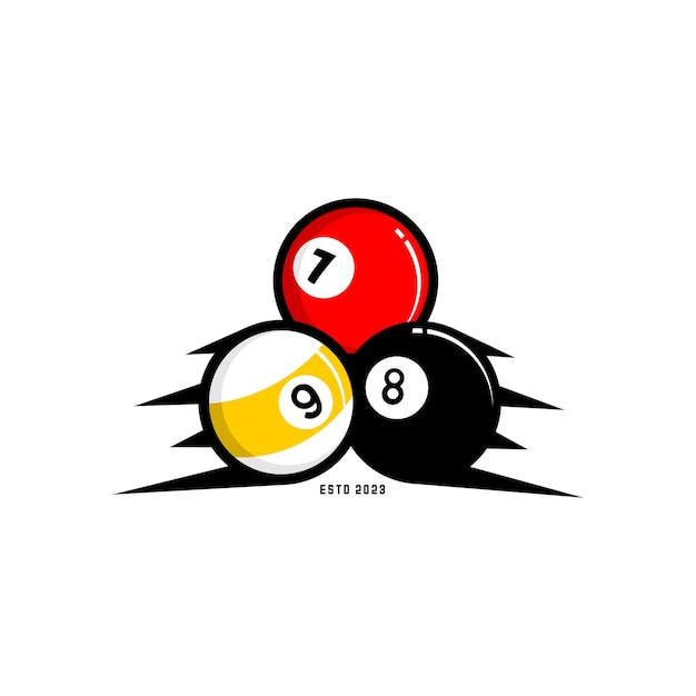 Billiard balls sport logo vector