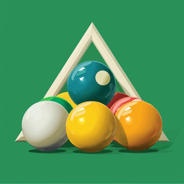 Vector billiard_balls_triangle_isolated_on_green