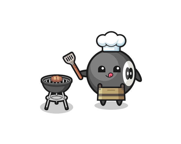 Billiard barbeque chef with a grill