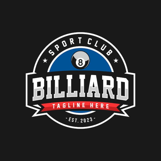 Billiard club logo template design sports label vector illustration