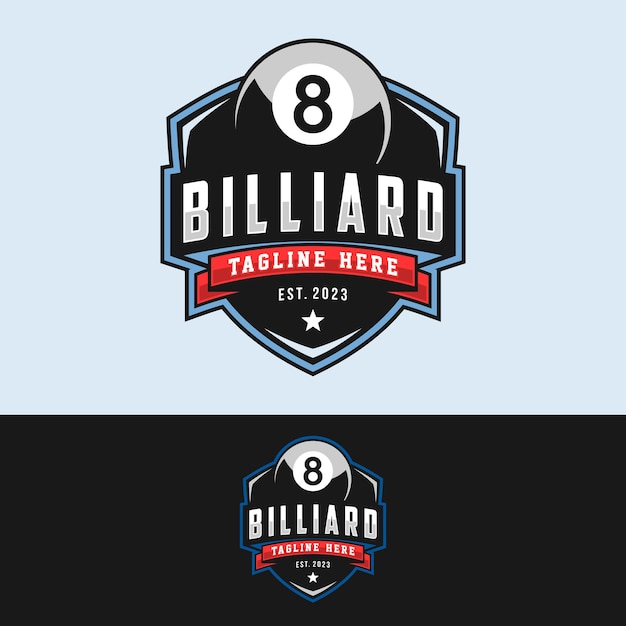 billiard club logo template design sports label vector illustration