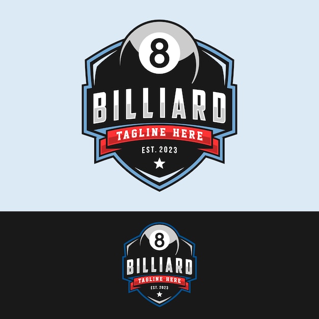 Billiard club Logo Template Design Sports label vector illustration