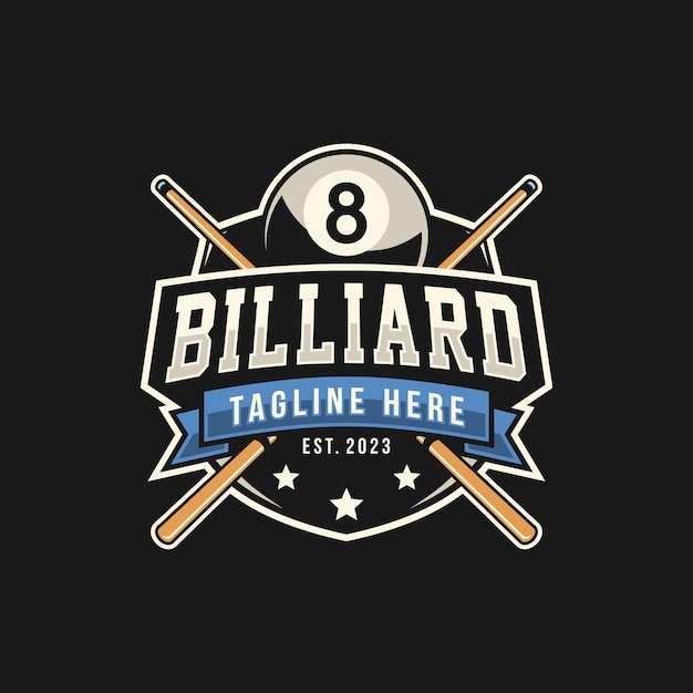 Billiard club Logo Template Design Sports label vector illustration