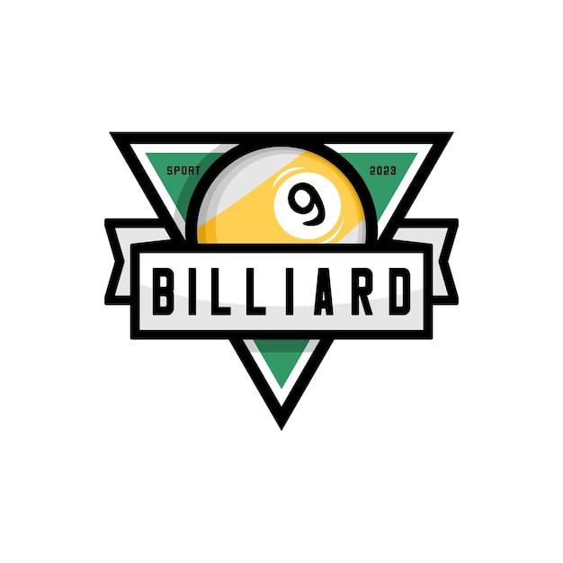 Logo di una palla da biliardo su sfondo bianco