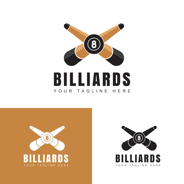 Billiard logo template design Billiard game icon Vector illustration