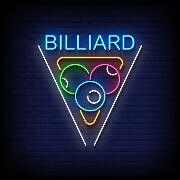 Billiard Neon Signs Style Text Vector