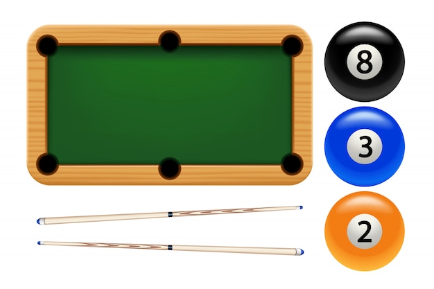 Vector billiard set on white