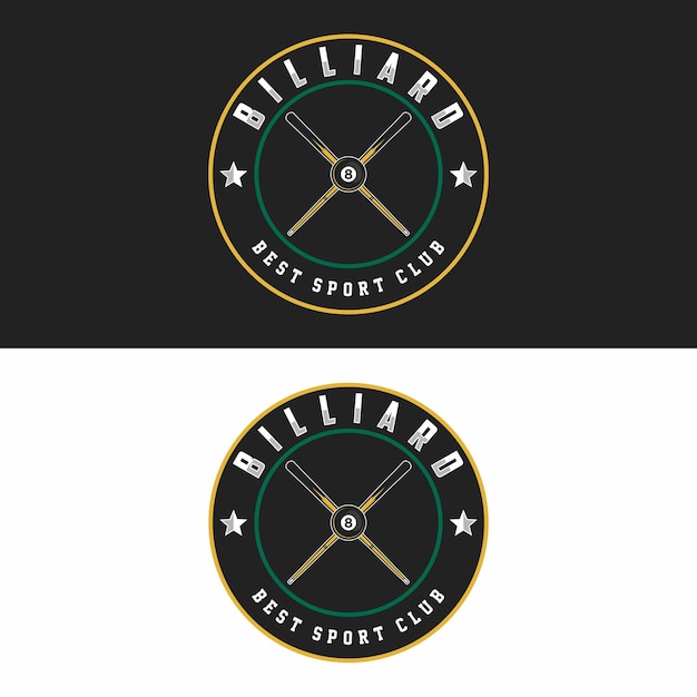 Billiard Sports Team Club Logo Championship Tournament Template Vector