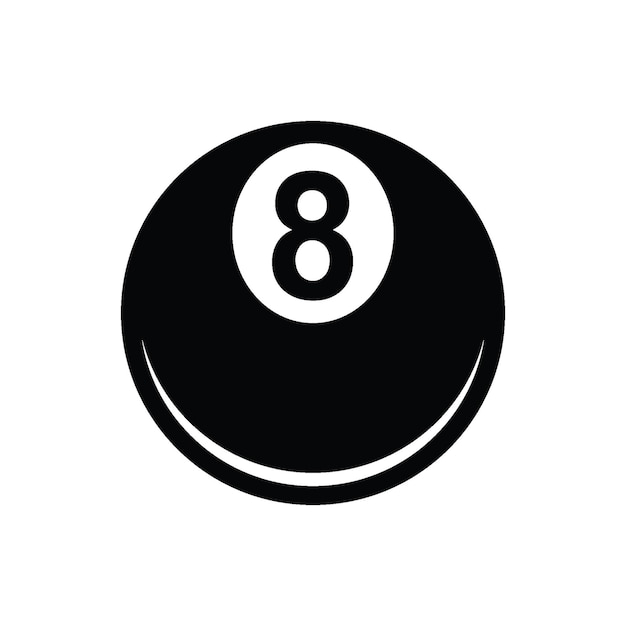 Vector billiards 8 ball pool flat vector icon, white background