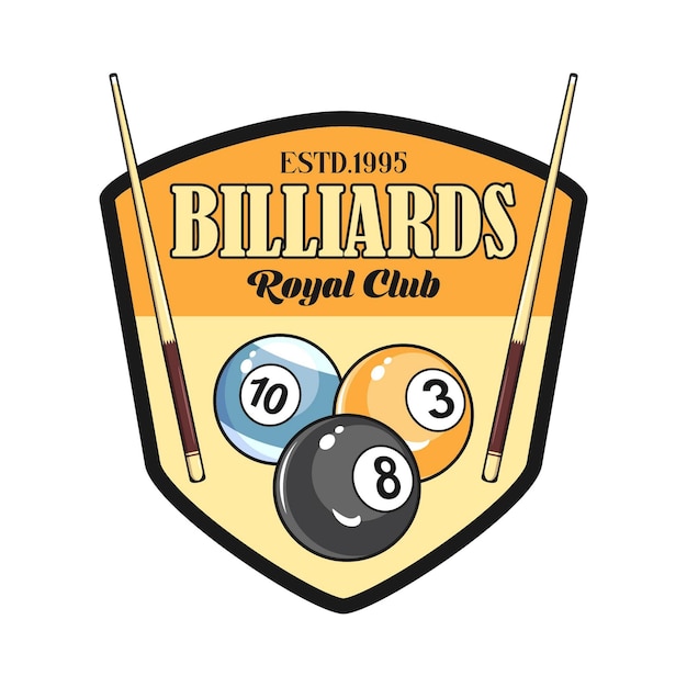 billiards club tournament logo emblem illustration design