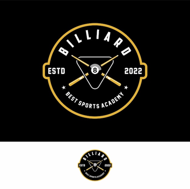 Шаблон спортивного значка бильярдного логотипа Векторная иллюстрация