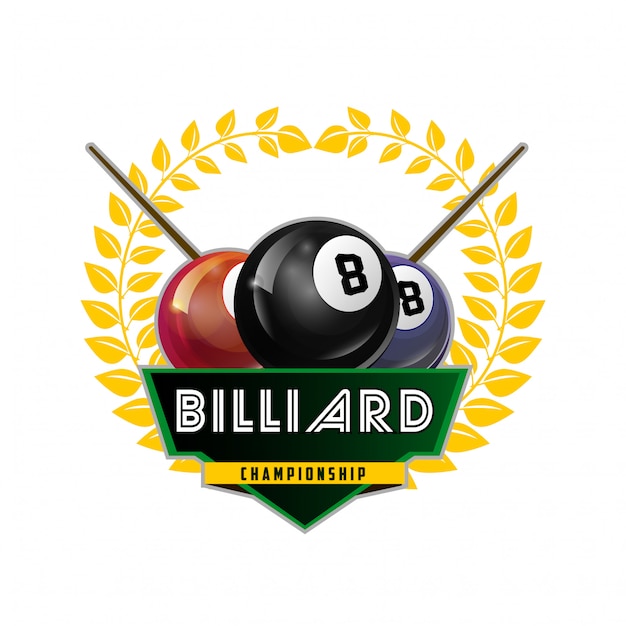 Vettore biliardo pool e icona dello sport snooker