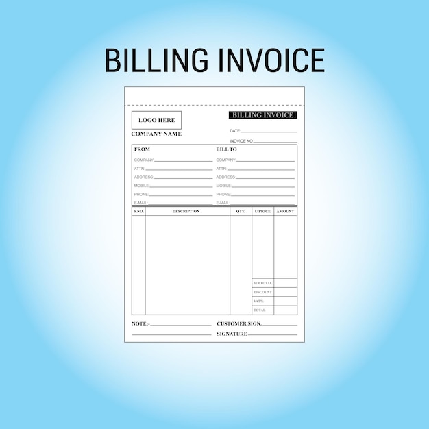 Billing Invoice books multiple colors A5 size ready for print template