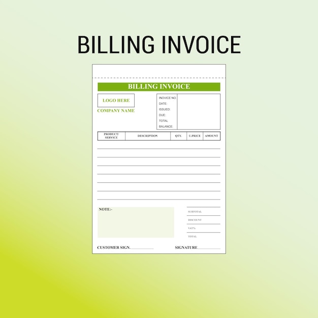 Billing Invoice books multiple colors A5 size ready for print template