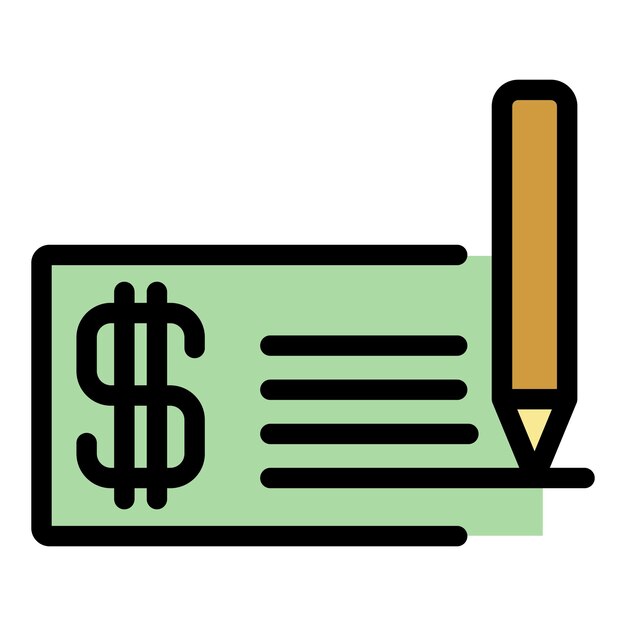 Икона счетной бумаги Контур векторной иконы счетовой бумаги цвет плоский изолированный