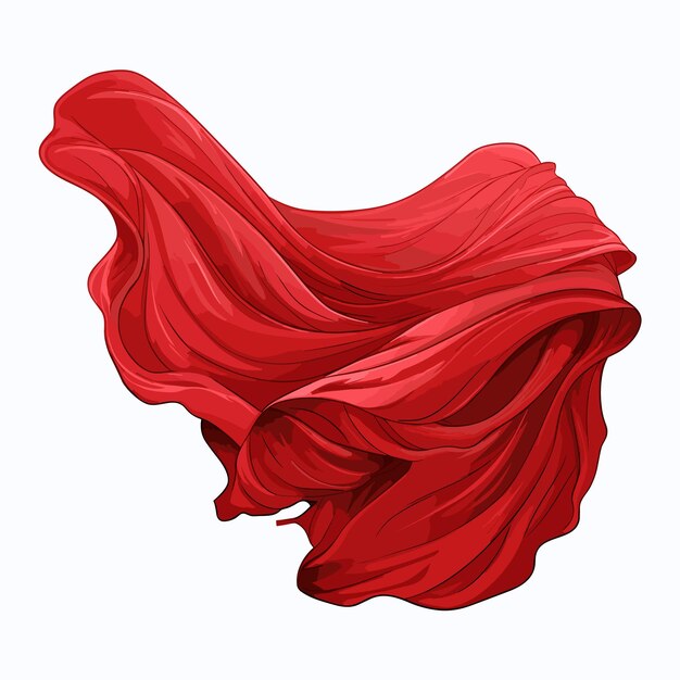Vector billowing red cloth vector illustration