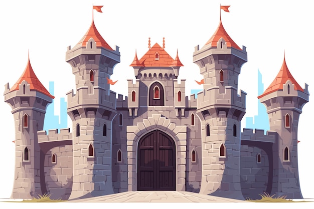 Vector biloooo_medieval_castle_gates_flat_design_isolated_on_white_bac_0f80747292af47c297a57d0b8c708491