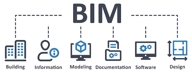 アイコン ベクトル イラスト ビジネス コンセプトと BIM インフォ グラフィック テンプレート デザイン