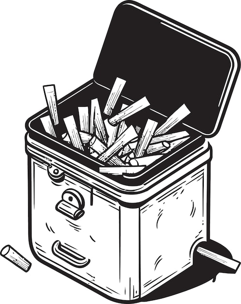 Bin of Disposed Smoke No Smoking Vector Cigarette End Disposal Black Icon