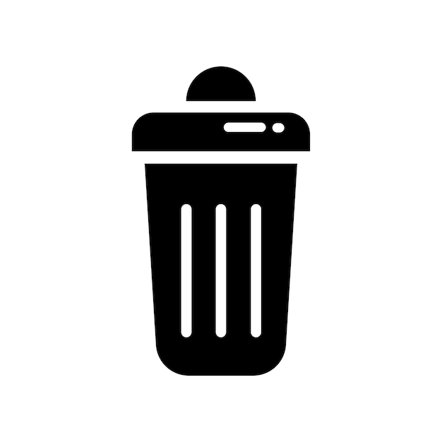 Vector bin fill icon symbol vector black glyph bin icon