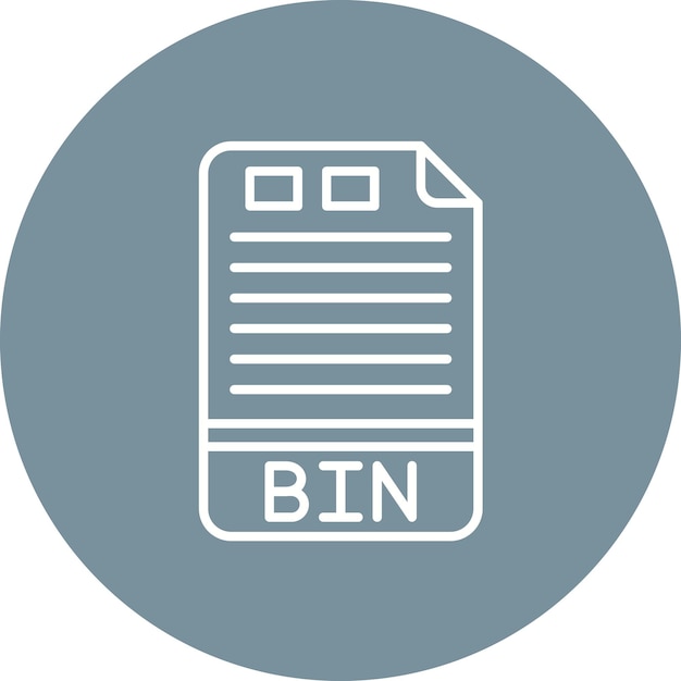 BIN アイコンのベクトル画像はファイルフォーマットに使用できます